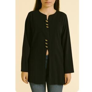 Pride and Joy blouse vintage black blazer with gold hardware made in USA SZ 16